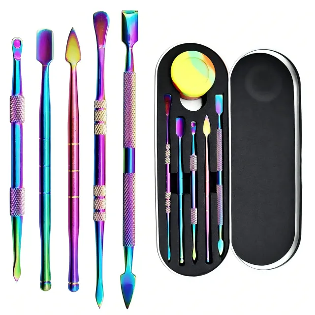 JCVAP 6-delige Dabber Tool Set met Bakje Rainbow