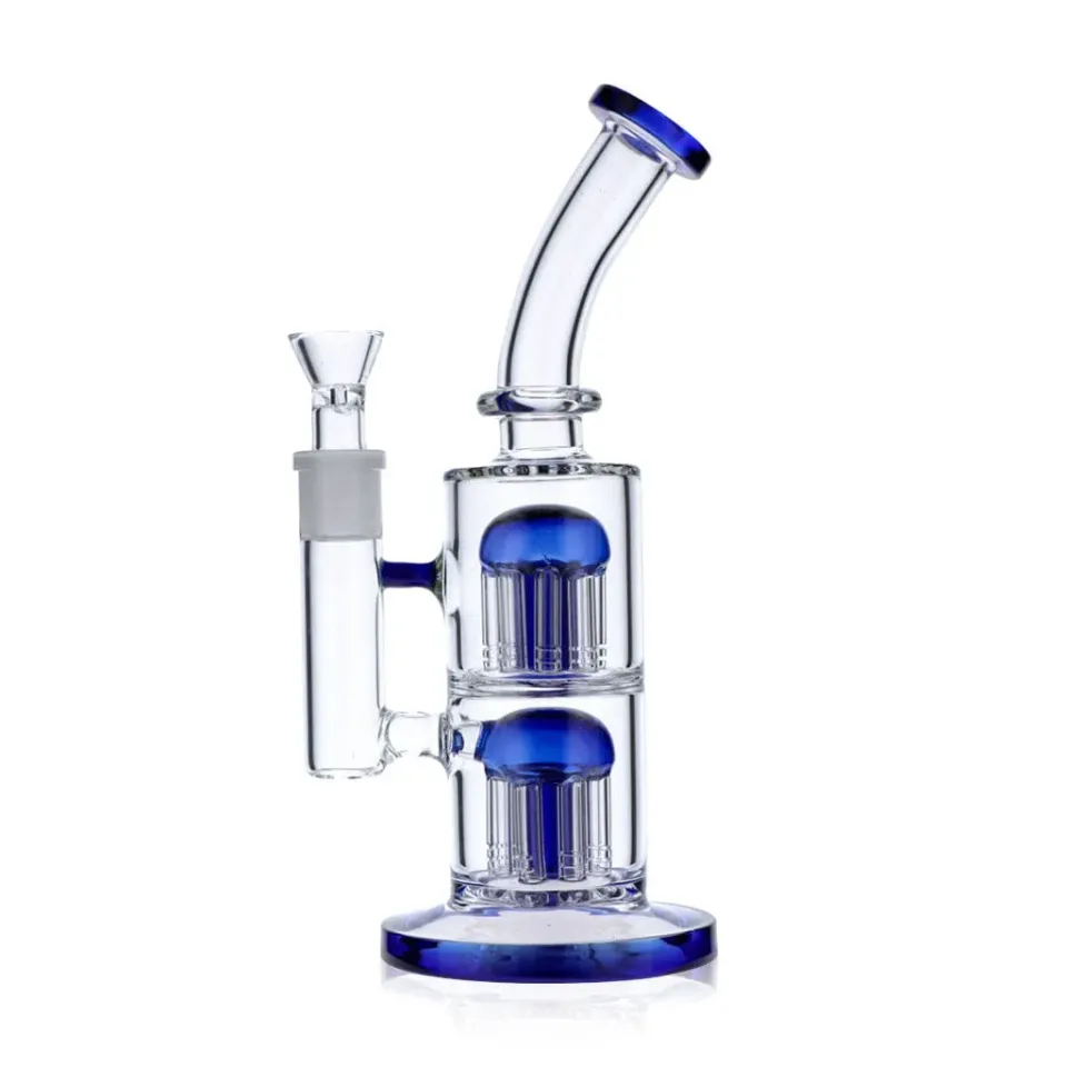Dip Devices Double Tree Perc dab rig 18mm blauw