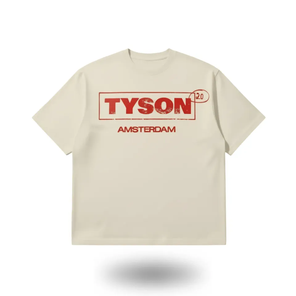 Tyson 2.0 Logo T-shirt beige katoen unisex