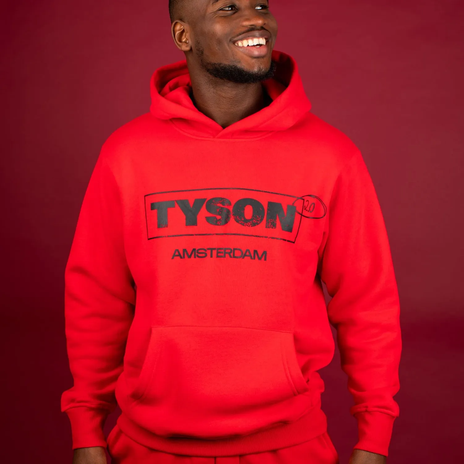 Tyson 2.0 Logo hoodie katoen Rood unisex
