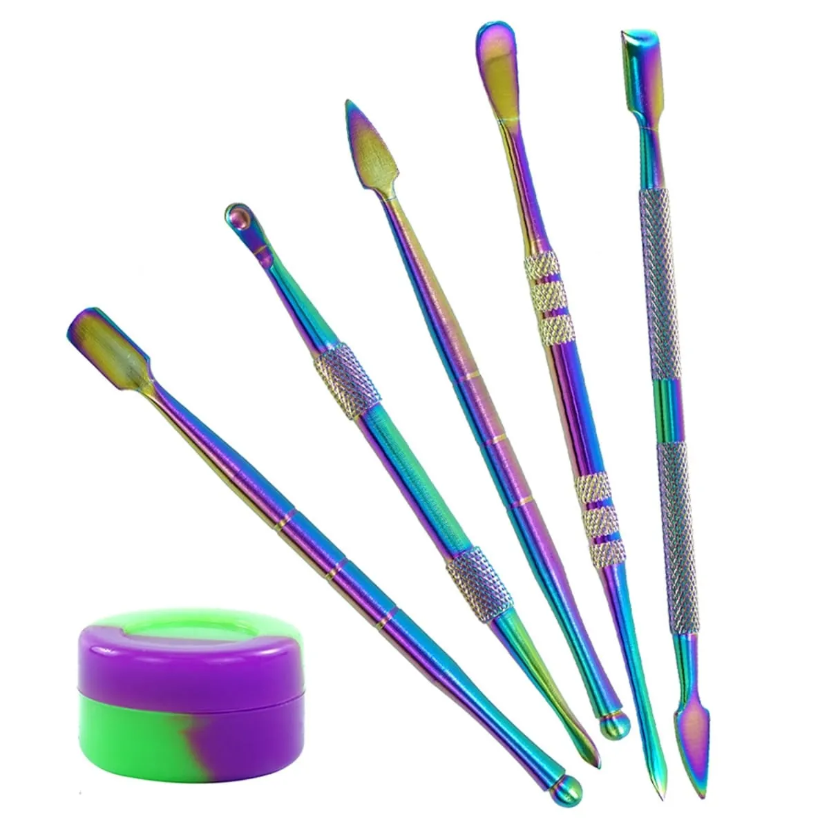 JCVAP 6-delige Dabber Tool Set met Bakje Rainbow