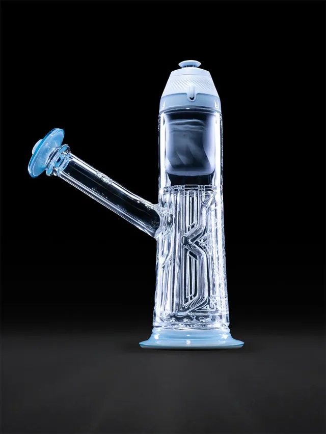 Puffco Proxy Avant Garde Bubbler glas wit blauw