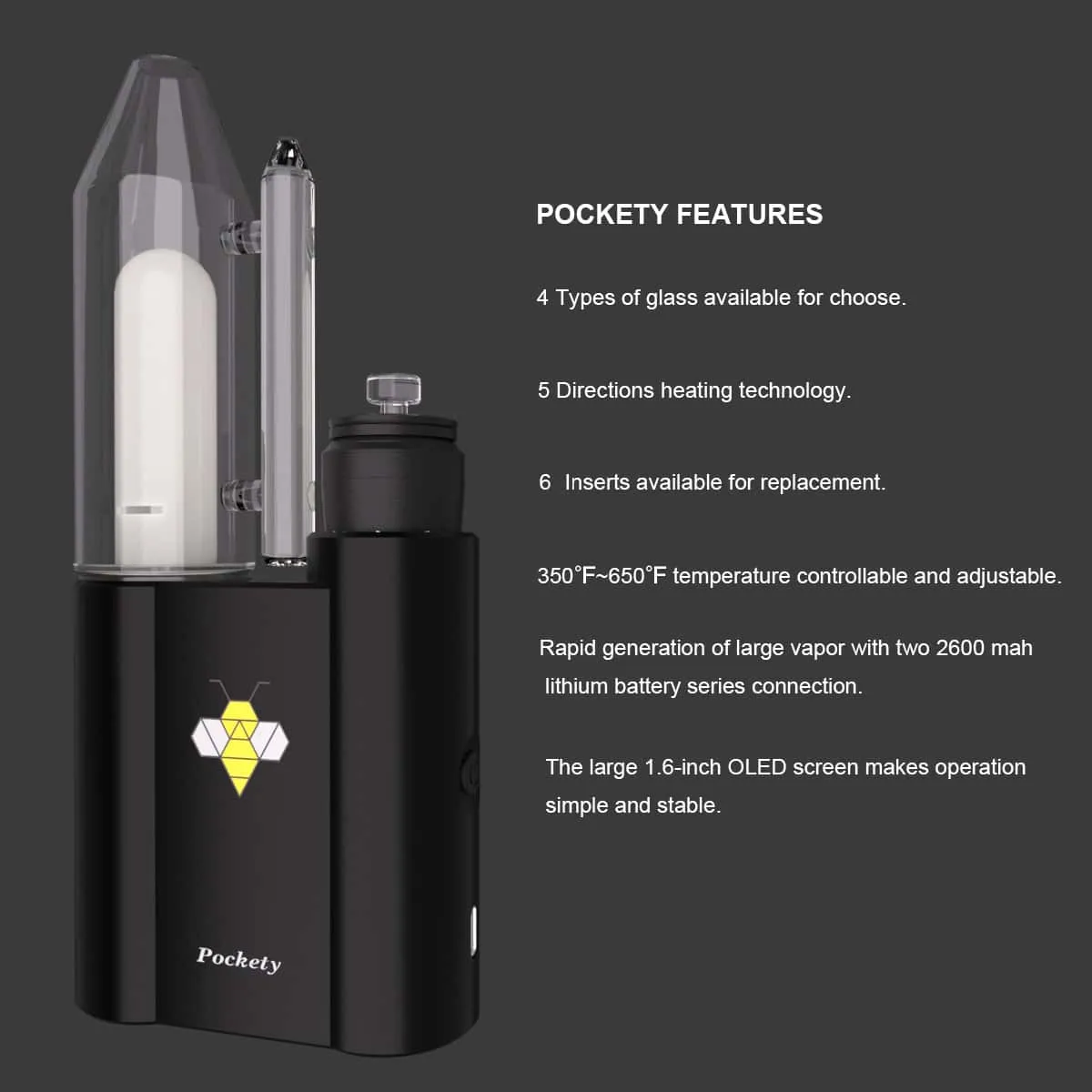 JCVAP Pockety elektrische dab rig 2x 2600mAh